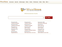 Tablet Screenshot of kfz-kennzeichen.woxikon.de